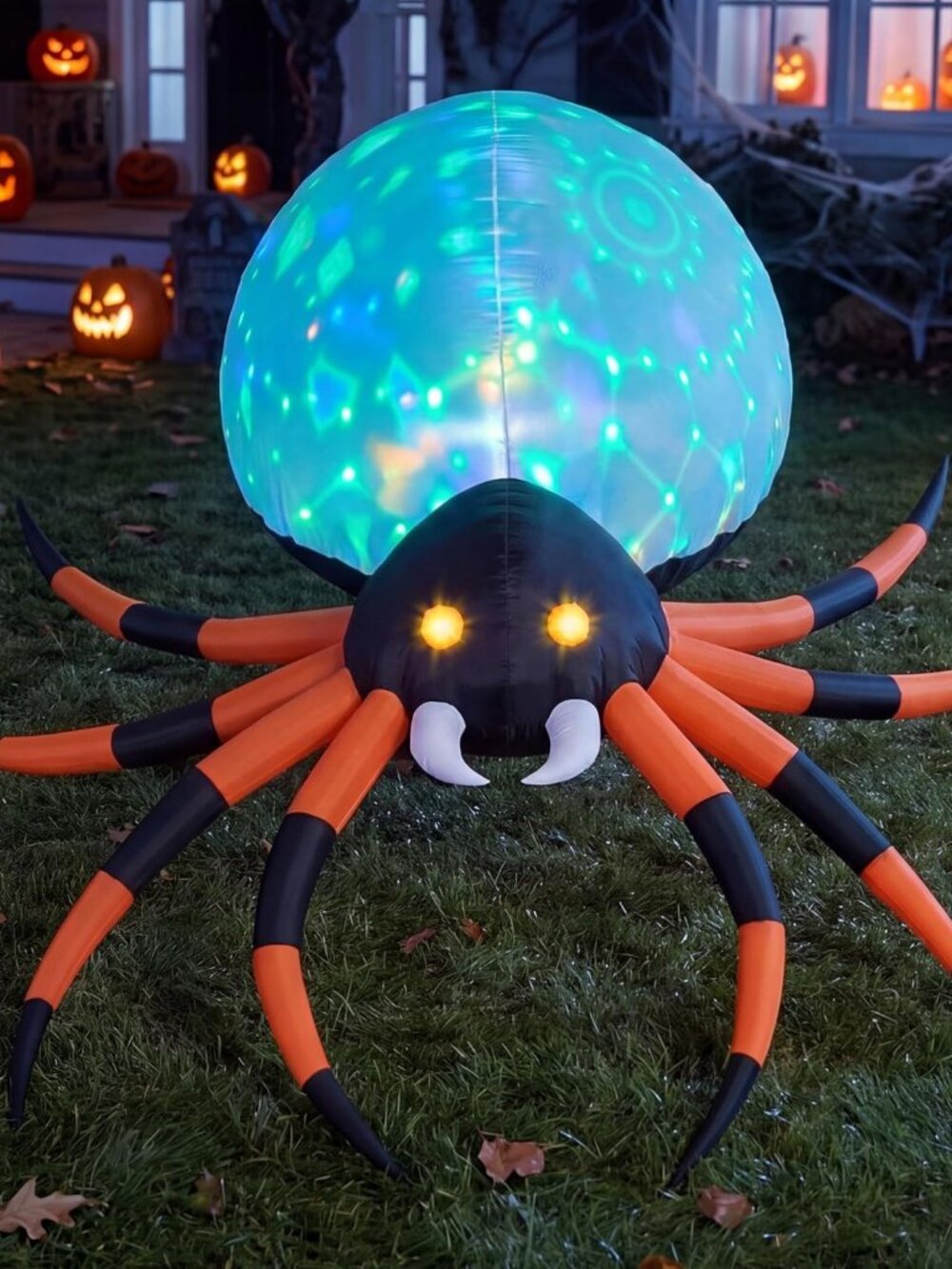 8FT Halloween Inflatable Giant Spider Color Changing LED Yard Decor - Picture 3 of 3